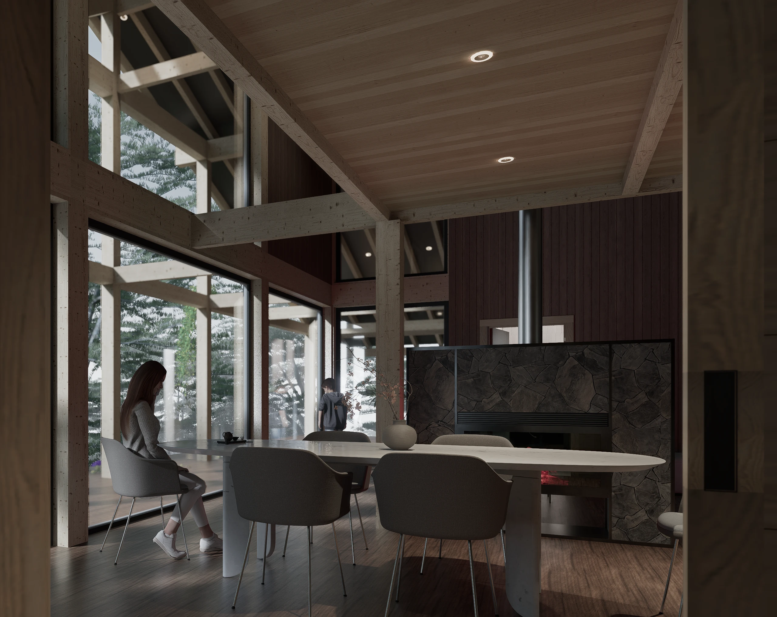 El comedor habitado, abierto al paisaje