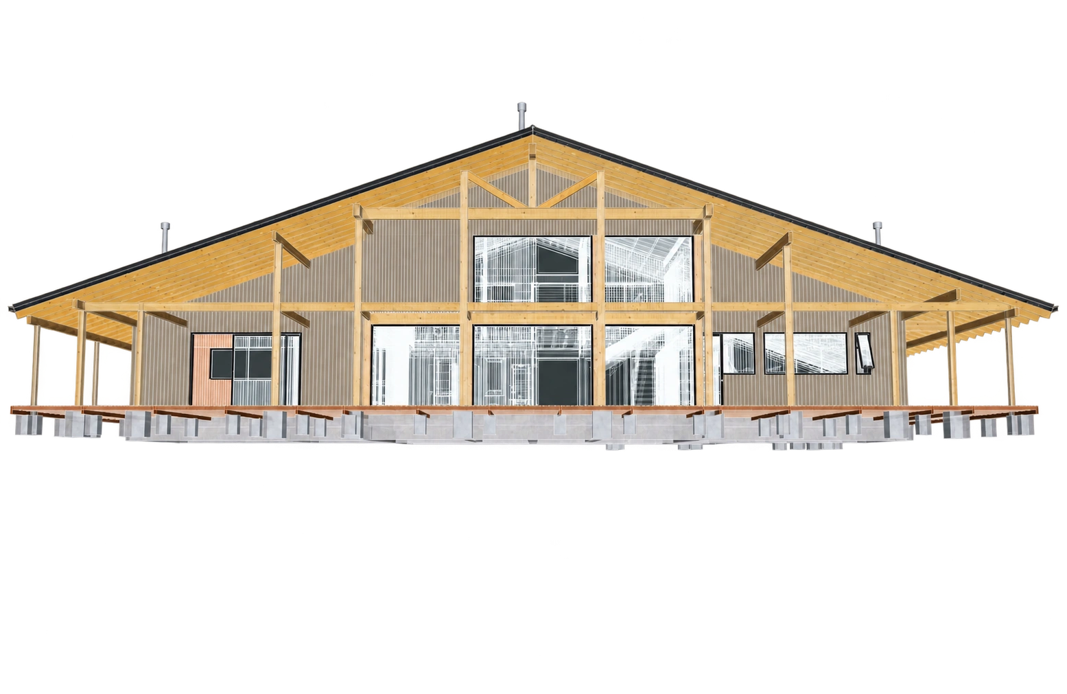 Estructura de Casa Austral sin fondo